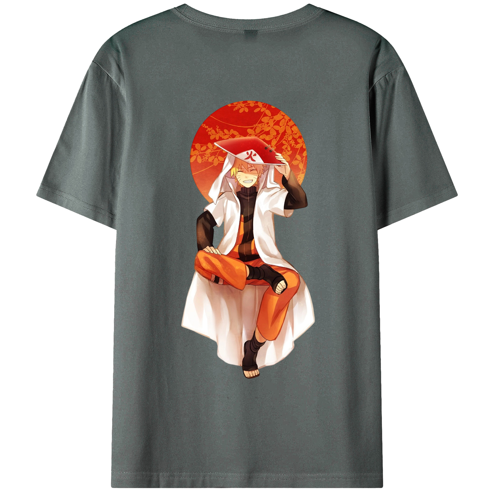 （画像用） NARUTO -ナルト- うずまき ナルト Uzumaki Naruto 綿100％ メンズ半袖Tシャツ（バックプリント） 通気性